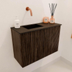 Mondiaz JOYA 60cm meuble de salle de bains - couleur Walnut - Vasque FAYE position Gauche Sans trou de robinet couleur Urban. SW1421329
