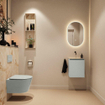 MONDIAZ TURE-DLUX Meuble WC 40 cm Greey. EDEN lavabo Frappe position milieu. Sans trou de robinet. SW1102761
