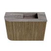 Mondiaz JOYA-DLUX Meuble de toilette 61.6cm - arrondi gauche couleur Dusk - Vasque FAYE position Droite 1 trou de robinet couleur Oza. SW1426007