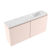 MONDIAZ TURE-DLUX Meuble toilette - 100cm - Rosee - EDEN - vasque Opalo - position droite - 1 trou de robinet SW1104503