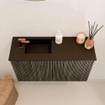 Mondiaz JOYA 70cm meuble de toilette - couleur Shadow - Vasque FAYE position Gauche 1 trou de robinet couleur Urban. SW1421471