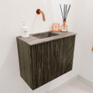 Mondiaz JOYA-DLUX Meuble de toilette 50cm - couleur Shadow - Vasque FAYE position Gauche Sans trou de robinet couleur Oza SW1425019