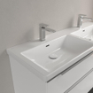 Villeroy & Boch Subway 3.0 lavabo à poser sur meuble - 130x47cm - 2 trous de robinetterie avec trop-plein blanc SW641664
