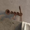 Brauer Copper Edition Badkraan Inbouw - douchegarnituur - 20cm uitloop - met inbouwdeel - 3 gladde knoppen - handdouche staaf 1 stand - PVD - geborsteld koper SW374491