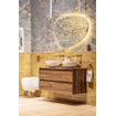 BRAUER Organic Miroir avec éclairage LED autour asymétrique 120x80cm intensité réglable avec télécommande SW544110