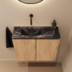 MONDIAZ TURE-DLUX 60cm toiletmeubel Washed Oak. EDEN wastafel Lava positie links. Zonder kraangat. SW1104099