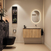 MONDIAZ TURE-DLUX Meuble toilette - 100cm - Washed Oak - EDEN - vasque Lava - position droite - sans trou de robinet SW1104113