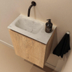 MONDIAZ TURE-DLUX Meuble de toilettes 40cm Washed Oak. EDEN vasque Opalo position gauche. Sans trou de robinet. SW1104630