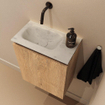 MONDIAZ TURE-DLUX Meuble toilette - 40cm - Washed Oak - EDEN - vasque Opalo - position gauche - sans trou de robinet SW1104630