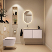MONDIAZ TURE-DLUX Meuble WC 100cm Rosee. EDEN lavabo Frappe position gauche. Sans trou de robinet. SW1102965