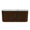 Mondiaz JOYA-DLUX 93.2cm toiletmeubel - ronding links en rechts kleur Walnut - Wastafel FAYE positie Midden Zonder kraangat kleur Glace. SW1422452