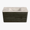 Mondiaz CIRO-DLUX Ensemble de meubles de salle de bains - 100x45x50cm - Vasque en solid surface Nata - 1 bassin au milieu - sans trous de robinet - 2 tiroirs - Shadow SW1532561