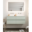 Mondiaz VICA Ensemble de meuble de salle de bain - 120cm - meuble sous-vasque gris - 4 tiroirs - lavabo moon double - sans trou de robinet version XL 60cm de haut SW1090894