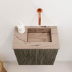 Mondiaz JOYA-DLUX Meuble de toilette 40cm - couleur Shadow - Lavabo FAYE position Droite Sans trou de robinet couleur Arena SW1424787