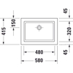 Duravit 2nd floor opbouw wastafel 58x41,5 zonder overloop gliss wit 0290368