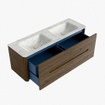Mondiaz CIRO-DLUX Ensemble de meubles de salle de bains - 140x45x50cm - lavabo en solid surface Opalo - 2 vasques double - 2 trous de robinet - 4 tiroirs - Dusk SW1532960