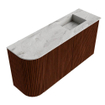 Mondiaz JOYA-DLUX Meuble de salle de bains 81.6cm - arrondi gauche couleur Ruby - Vasque FAYE position droite Sans trou de robinet couleur Glace SW1423563