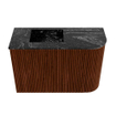 Mondiaz JOYA-DLUX Meuble de salle de bains 61,6cm - arrondi droit couleur Ruby - Vasque FAYE position Gauche 1 trou de robinet couleur Lava SW1423632