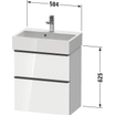 Duravit D-neo Meuble sous vasque 58.4x37.2x62.5cm 2 tiroirs Blanc haute brillance SW640712