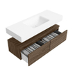 MONDIAZ ALAN Badmeubelset - 120cm - onderkast Mocha - 2 lades - Vrijhangende wastafel CLOUD - midden - 1 kraangat - Talc SW1194651