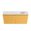 MONDIAZ TURE-DLUX Meuble toilette - 100cm - Ocher - EDEN - vasque Opalo - position droite - 1 trou de robinet SW1104408