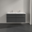Villeroy & Boch Venticello meuble sous-lavabo - 125,3x59cm - 4x tiroir gris brillant GA43421