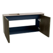 Mondiaz JOYA-DLUX Meuble de salle de bains 91.6cm - arrondi droit couleur Shadow - Vasque FAYE position Gauche 1 trou de robinet couleur Saba. SW1425148