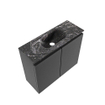 MONDIAZ TURE-DLUX 60cm toiletmeubel Dark Grey. EDEN wastafel Lava positie midden. Zonder kraangat. SW1103742