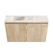 MONDIAZ TURE-DLUX Meuble toilette - 80cm - Washed Oak - EDEN - vasque Frappe - position gauche - 1 trou de robinet SW1103069