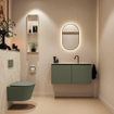 MONDIAZ TURE-DLUX Meuble toilette - 100cm - Army - EDEN - vasque Ostra - position centrale - 1 trou de robinet SW1104731