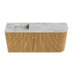 Mondiaz JOYA-DLUX 91.6cm meuble de toilette - arrondi droit couleur Chêne - Vasque FAYE position Gauche Sans trou de robinet couleur Glace SW1422054