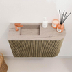 Mondiaz JOYA-DLUX 61.6cm toiletmeubel - ronding rechts kleur Dusk - Wastafel FAYE positie Links 1 kraangat kleur Saba. SW1426082