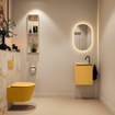 MONDIAZ TURE-DLUX Meuble de toilettes 40cm Ocher. EDEN lavabo Frappe position gauche. Avec 1 trou de robinet. SW1102896