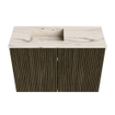 Mondiaz JOYA-DLUX 60cm meuble de salle de bains - couleur Shadow - Vasque FAYE position Gauche 1 trou de robinet couleur Nata. SW1424935