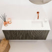 Mondiaz JOYA 90cm meuble de salle de bains - couleur Shadow - Lavabo FAYE position Droite Sans trou de robinet couleur Talc. SW1421407