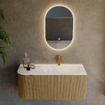 Mondiaz KURVE-DLUX Ensemble de meubles de salle de bains - 105x46x40cm - 1 tiroir - 1 porte - lavabo solid surface - droit - 1 trou de robinet - Dusk SW1415011