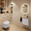 MONDIAZ TURE-DLUX Meuble toilette - 40cm - Cale - EDEN - vasque Frappe - position centrale - sans trou de robinet SW1102645