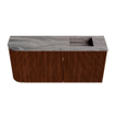 Mondiaz JOYA-DLUX 91.6cm toiletmeubel - ronding links kleur Ruby - Wastafel FAYE positie Rechts 1 kraangat kleur Sombra. SW1425693