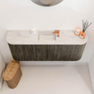 Mondiaz JOYA-DLUX 103.2cm toiletmeubel - ronding links en rechts kleur Shadow - Wastafel FAYE positie Midden 1 kraangat kleur Ostra. SW1423056