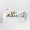 Mondiaz Fowy Meuble de toilette - 40x50x23cm - urban mat - 1 trou de robinet - lavabo à droite - 1 porte - solid surface - plan MDF - lavabo : blanc SW760836