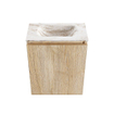 MONDIAZ TURE-DLUX Meuble toilette - 40cm - Washed Oak - EDEN - vasque Frappe - position centrale - sans trou de robinet SW1103057