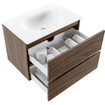 Mondiaz VICA meuble sous lavabo de salle de bains - 70cm - 2 tiroirs - lavabo Moon Talc - sans trou de robinet - Mocha SW1187260