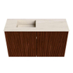 Mondiaz JOYA-DLUX 70cm toiletmeubel - kleur Ruby - Wastafel FAYE positie Links 1 kraangat kleur Meli. SW1425340
