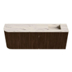 Mondiaz JOYA-DLUX Meuble de salle de bains 111,6cm - arrondi gauche couleur Walnut - Vasque FAYE position Droite 1 trou de robinet couleur Nata SW1424528