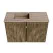 Mondiaz JOYA-DLUX 60cm toiletmeubel - kleur Dusk - Wastafel FAYE positie Links Zonder kraangat kleur Saba. SW1426050