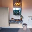 MONDIAZ ALAN - DLUX Ensemble de meuble de salle de bains - 100cm - meuble bas - Linen - 1 tiroir - vasque suspendue - lavabo à droite - 0 trous de robinet - Lava SW808018