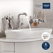 GROHE Essence New Robinet de lavabo 1 trou M size avec bec haut tournant et tirette EcoJoy avec carteouche 28mm chrome 0442574