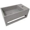 Wiesbaden Julia Pack Lave-mains Gauche 35x20cm Solid surface Look béton avec robinet Amador Inox SW794334