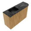 Mondiaz JOYA-DLUX Meuble de toilette 71,6cm - arrondi droit couleur Chêne - Vasque FAYE position Gauche 1 trou de robinet couleur Lava SW1422082