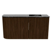 Mondiaz JOYA-DLUX 81.6cm meuble de toilette - arrondi gauche couleur Noyer - Vasque FAYE position Droite Sans trou de robinet couleur Lava SW1422505